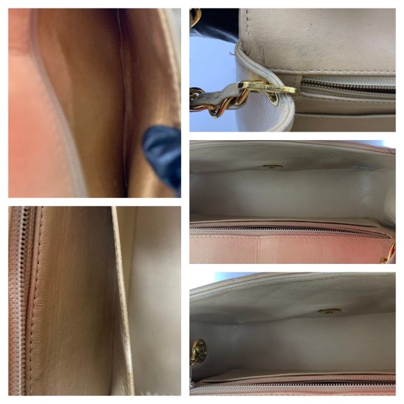 Authentic CHANEL Lambskin Small Diana Single Chain Single Flap Bag Beige - Picture 9 of 15